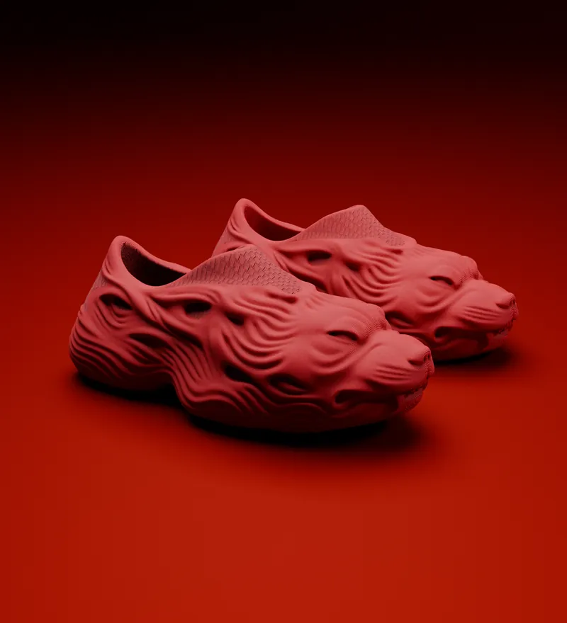 Red Cerberus clogs
